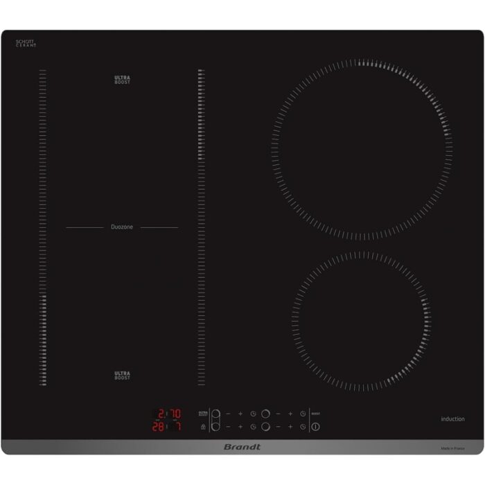 Brandt BPI6428UB 7200 W DuoZone Table de Cuisson Induction